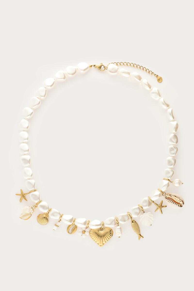 Mer imitation pearl necklace with charms | My Jewellery