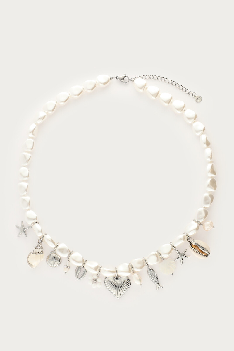 Mer imitation pearl necklace with charms | My Jewellery