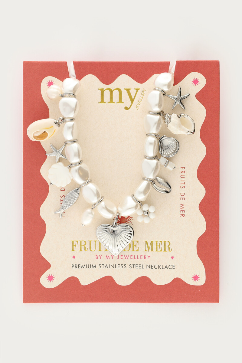 Mer imitation pearl necklace with charms | My Jewellery