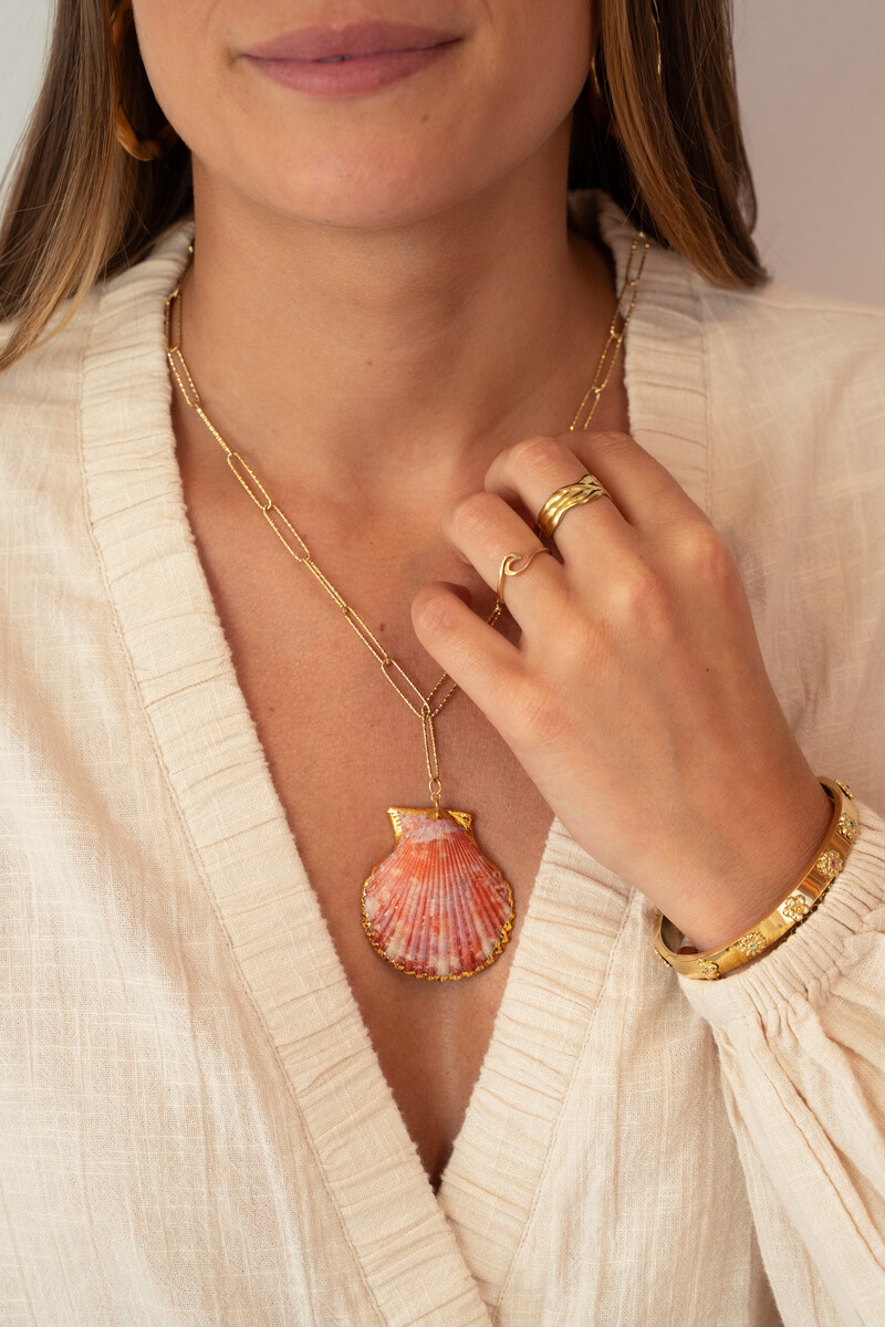 Mer long link necklace with shell | My Jewellery