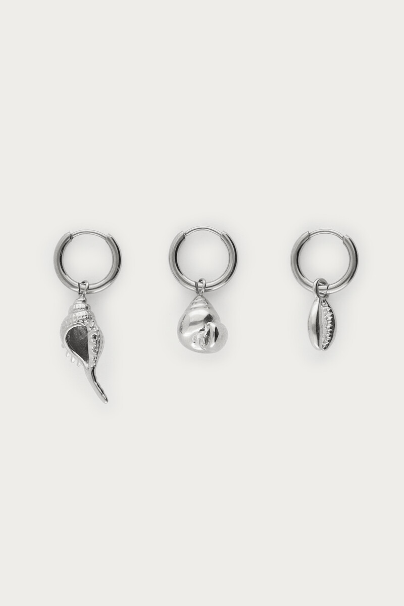 Mer set of 3 earrings with shells
