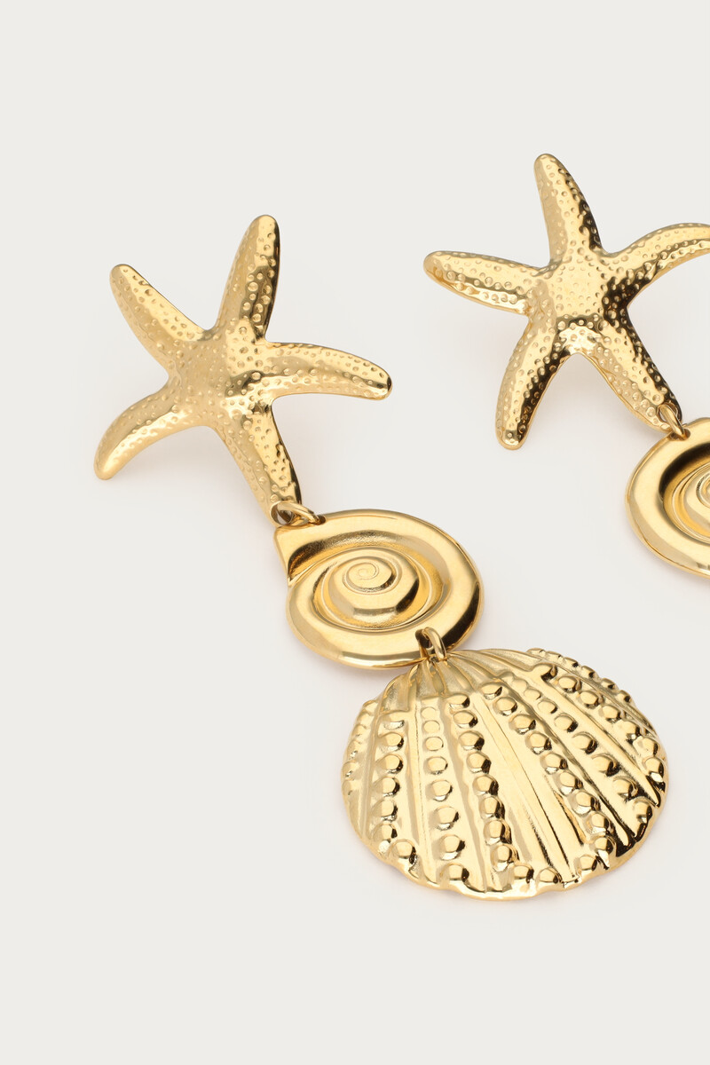 Mer statement earrings with three shells | My Jewellery
