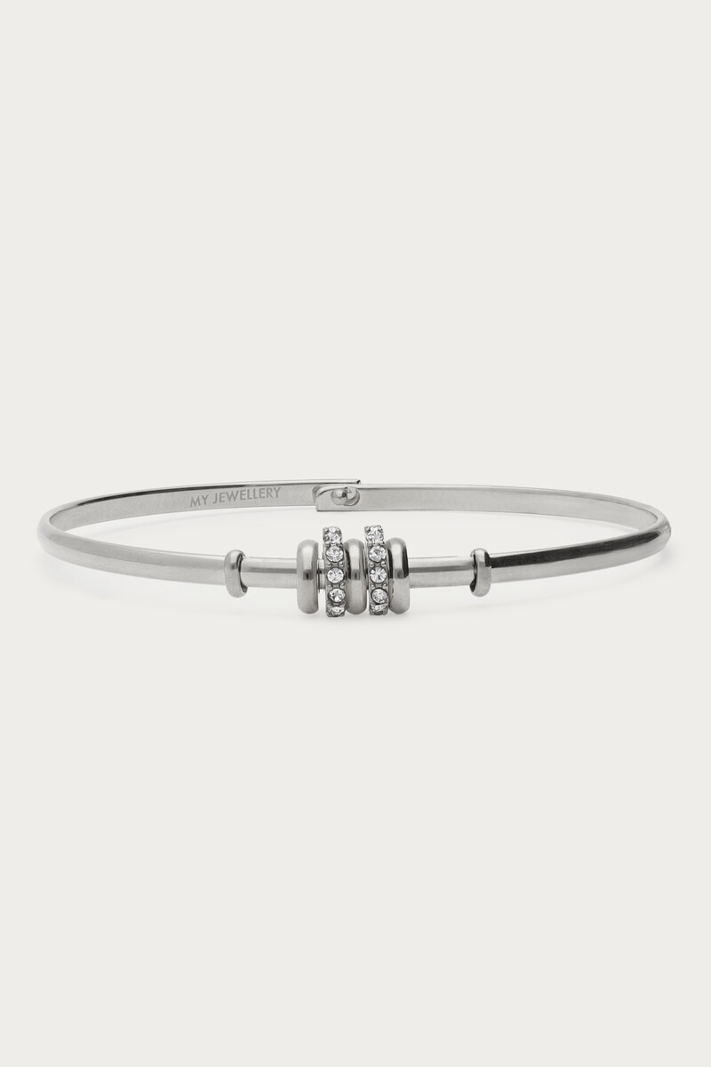 Midnight bangle with rhinestone rings | My Jewellery
