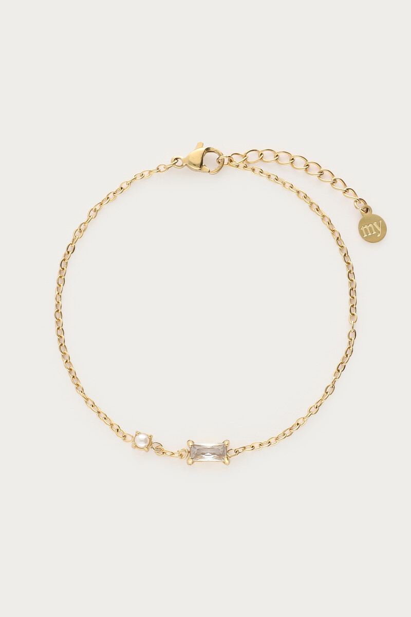 Midnight armband met strass en imitatieparel