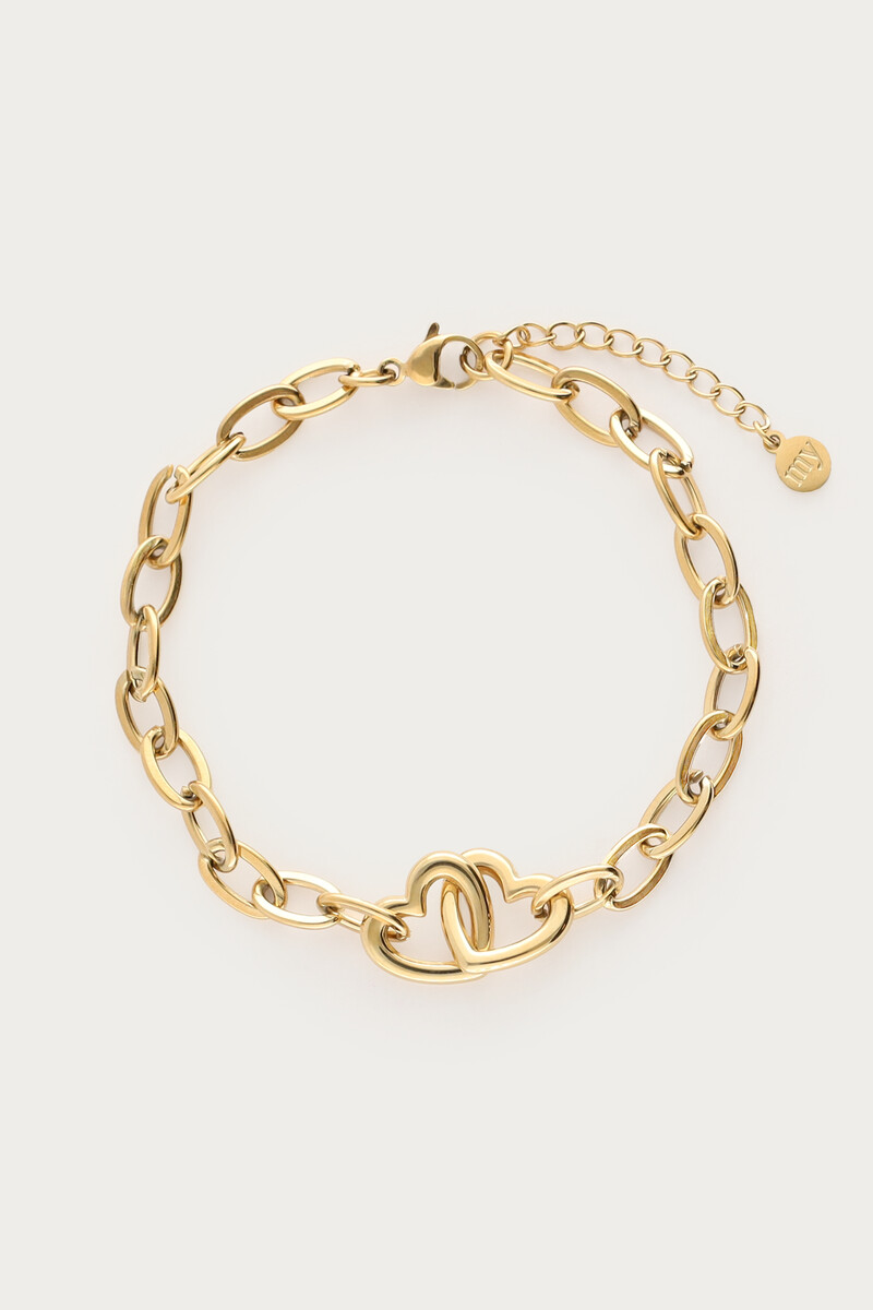 Midnight armband met twee hartjes