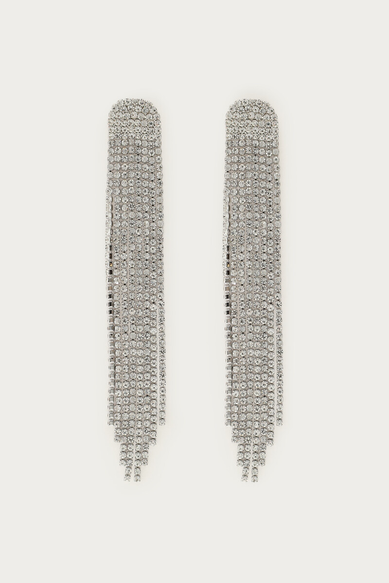 Midnight oorhangers met strings en strass