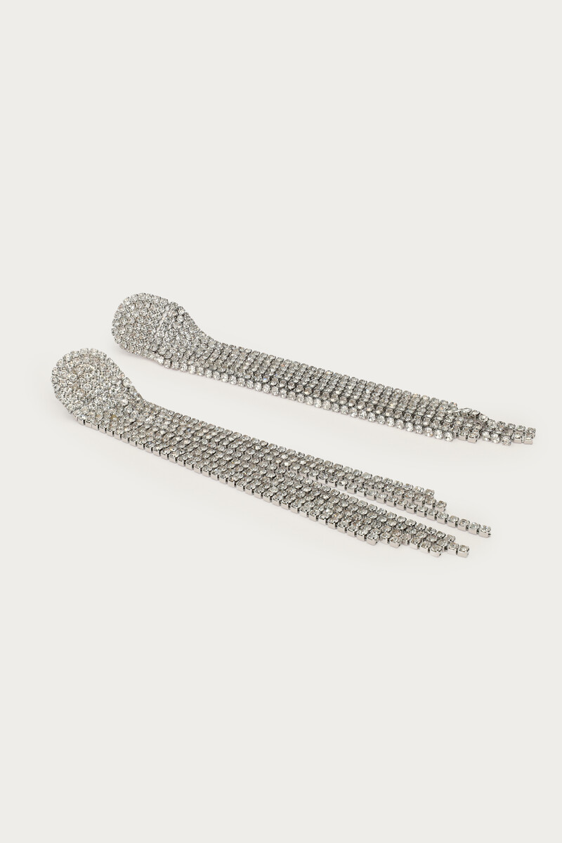 Midnight earrings with strings and rhinestones | My Jewellery
