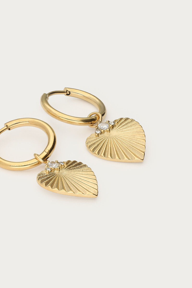 Midnight hoop earrings striped heart | My Jewellery