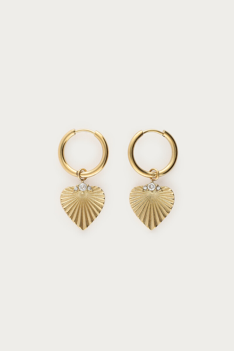 Boucles d'oreilles Midnight avec cœur rayé 
