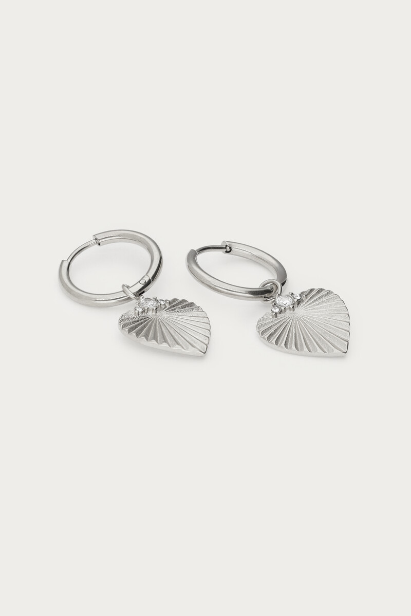 Midnight hoop earrings striped heart | My Jewellery