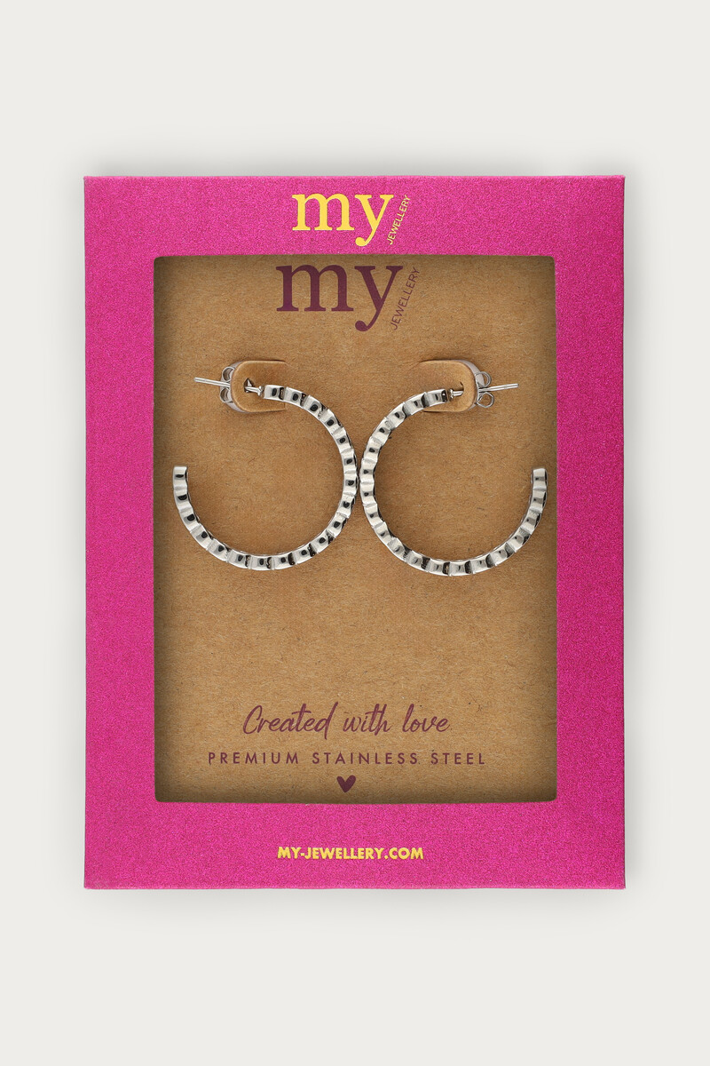 Midnight hoop earrings with colourful rhinestones | My Jewellery