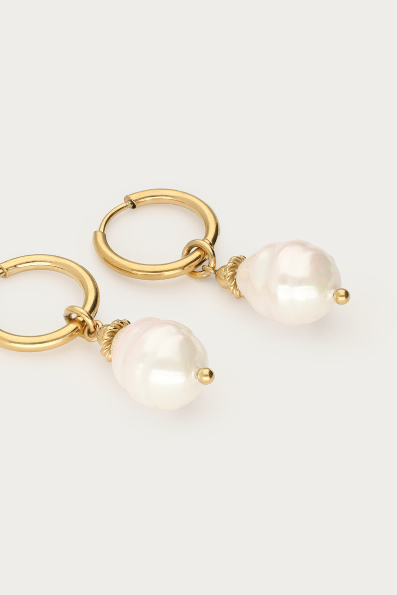 Midnight hoop earrings with freshwater pearls | My Jewellery