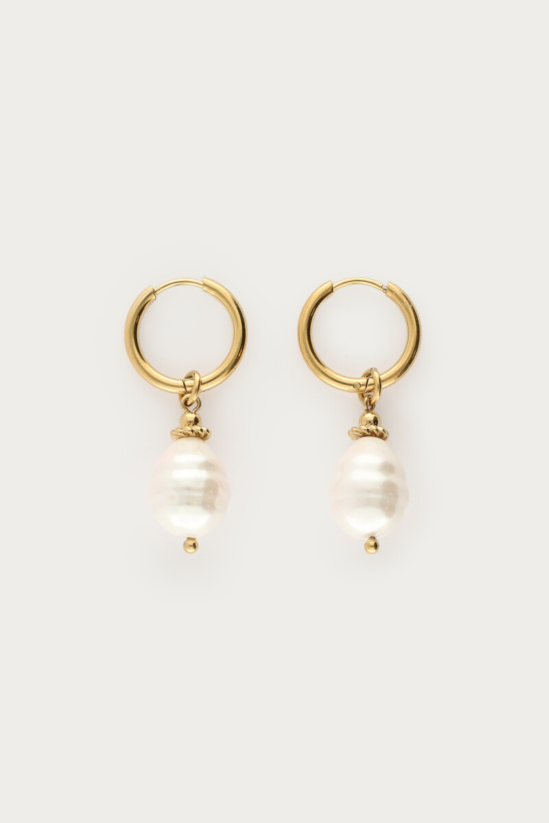 Midnight hoop earrings with freshwater pearls | My Jewellery