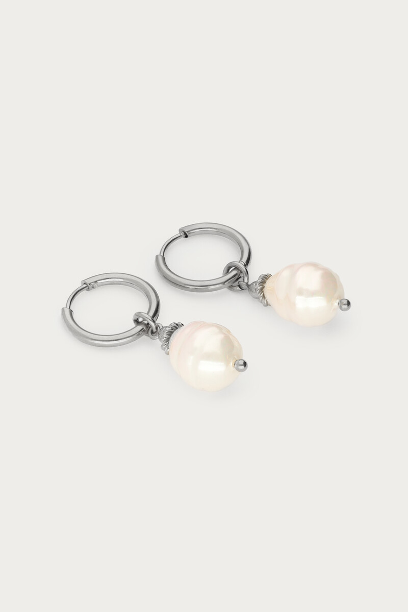 Midnight hoop earrings with freshwater pearls | My Jewellery