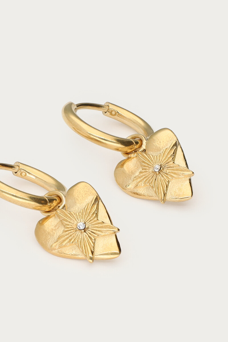 Midnight hoop earrings with little hearts star