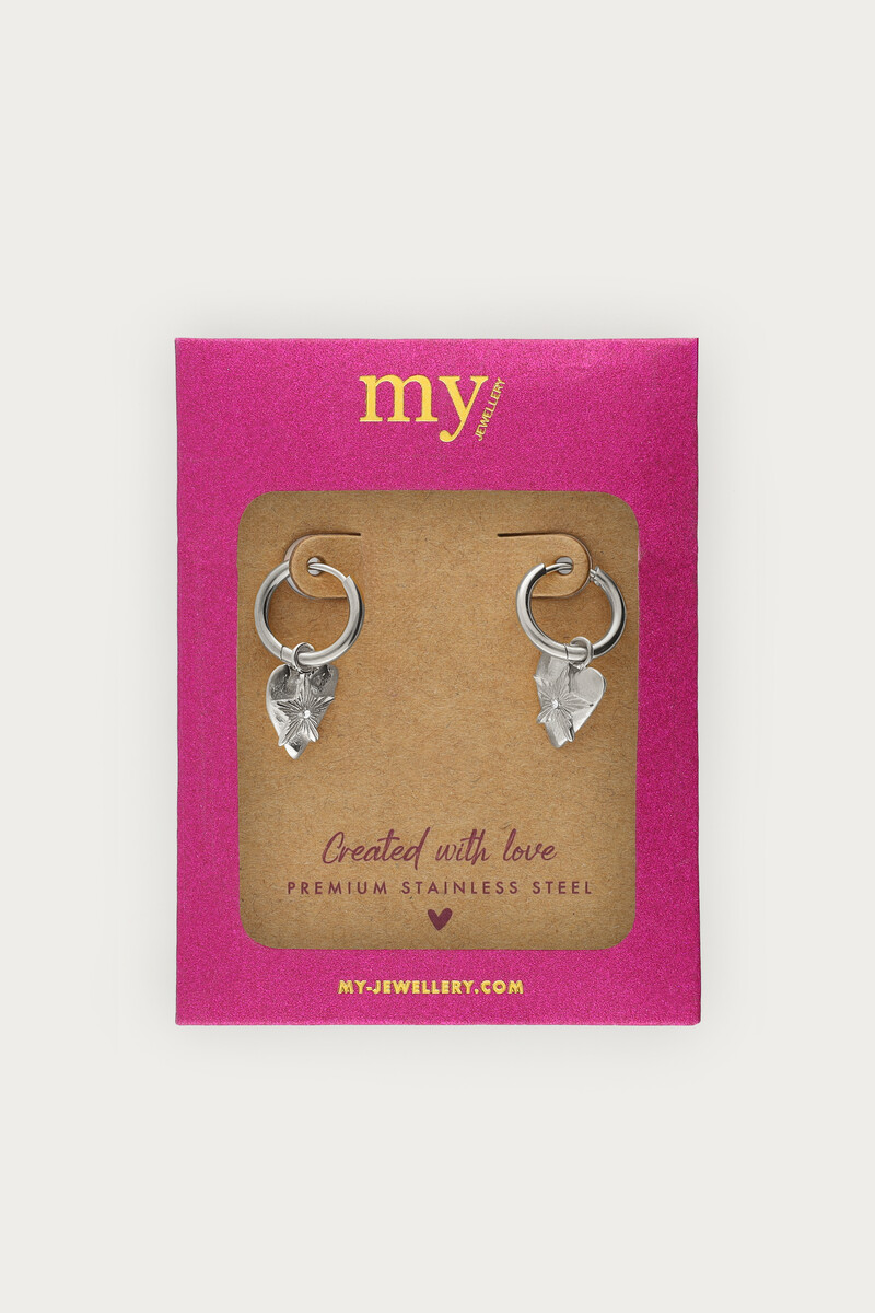 Midnight hoop earrings with little hearts star | My Jewellery