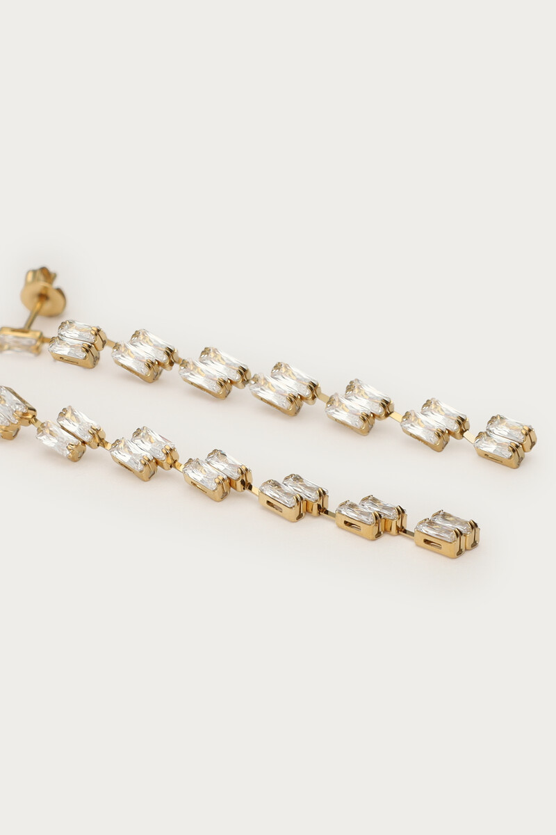 Midnight long drop earrings with rhinestones | My Jewellery