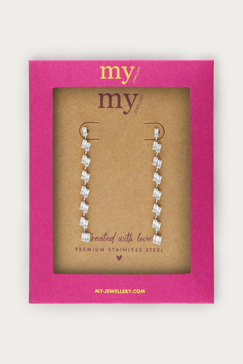 Midnight long drop earrings with rhinestones | My Jewellery