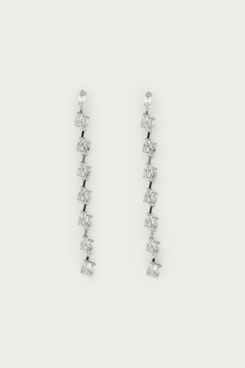 Midnight long drop earrings with rhinestones | My Jewellery