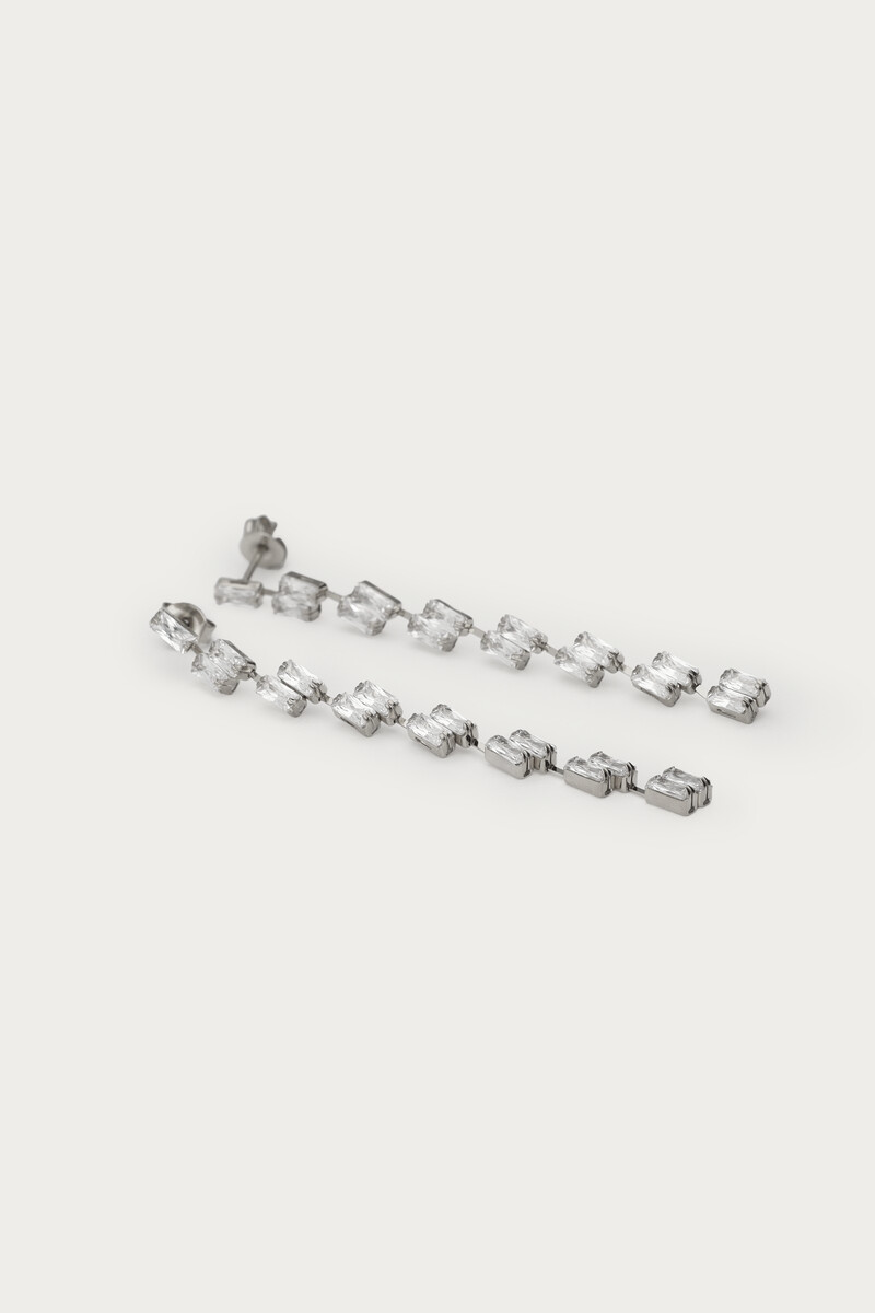 Midnight long drop earrings with rhinestones | My Jewellery