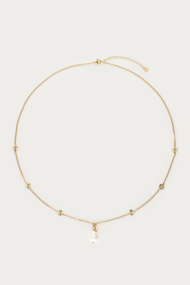 Midnight lange ketting met zoetwaterparel