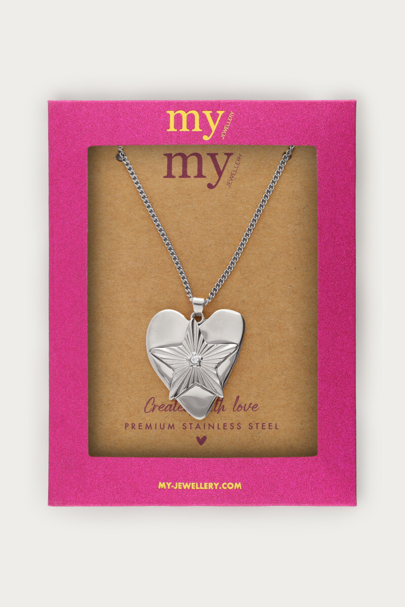 Midnight long statement necklace hearts star | My Jewellery