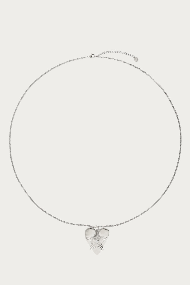 Midnight lange Statement Kette mit Herzen und Sternen