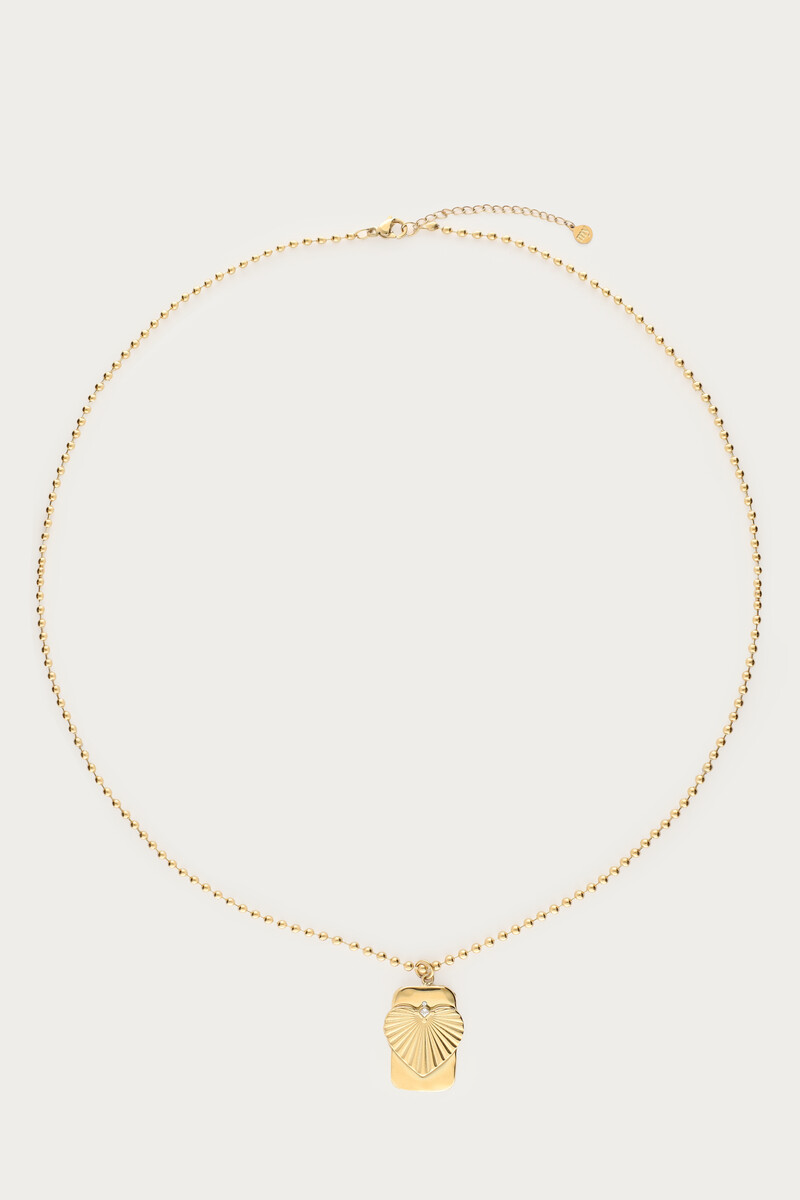 Midnight long statement necklace striped heart | My Jewellery