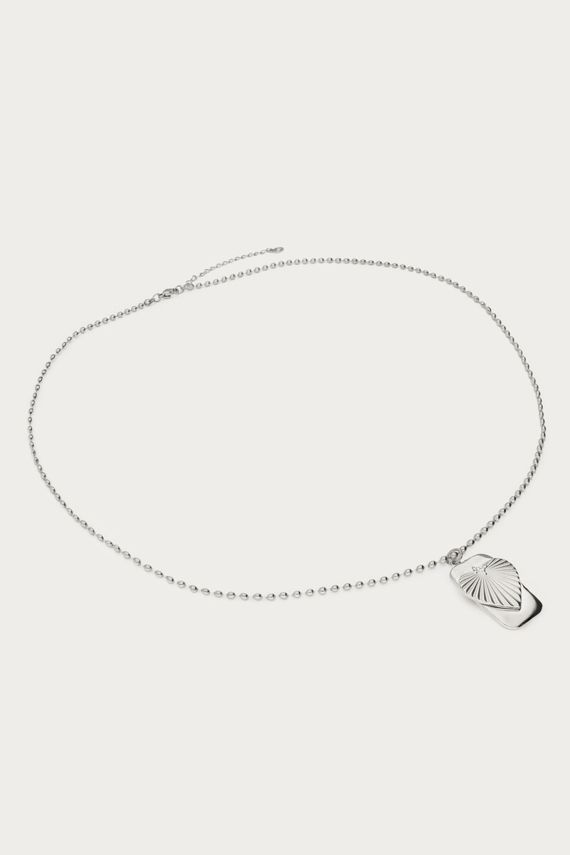 Midnight long statement necklace striped heart | My Jewellery