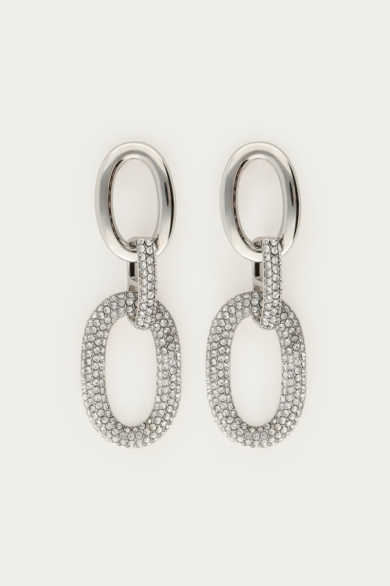 Midnight oval earrings with rhinestones | My Jewellery