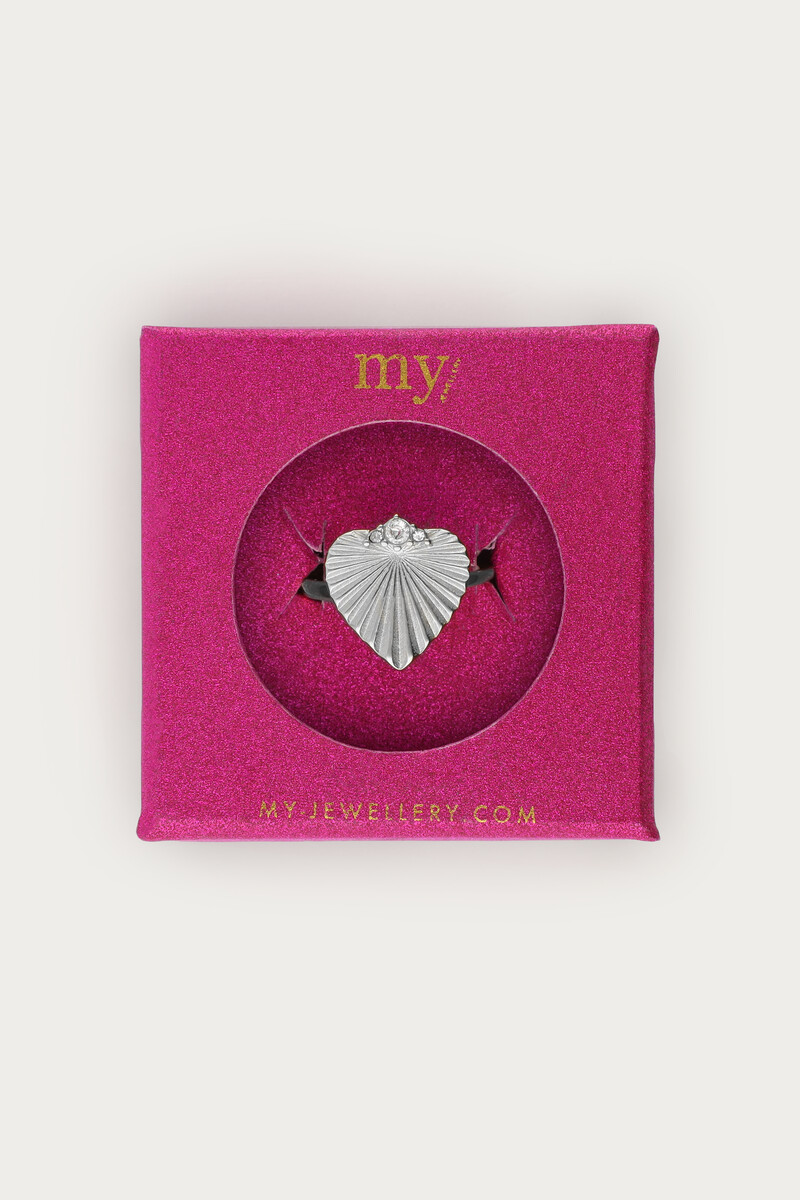 Midnight ring striped heart | My Jewellery