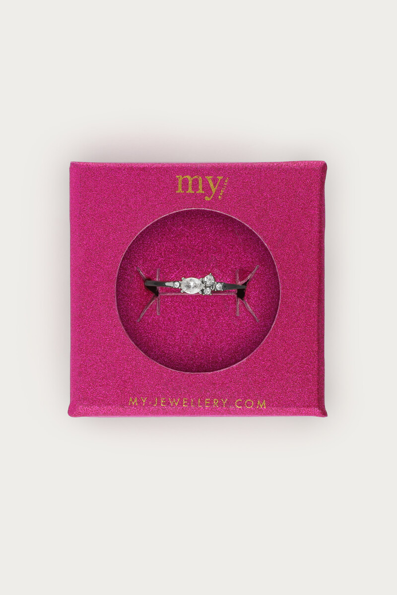 Midnight ring with delicate rhinestones | My Jewellery