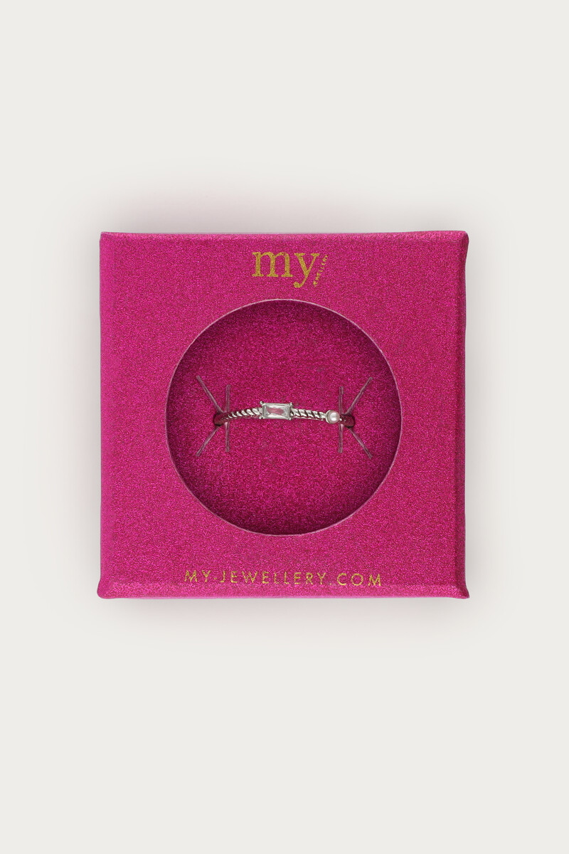 Midnight ring with rhinestone and faux pearl | My Jewellery