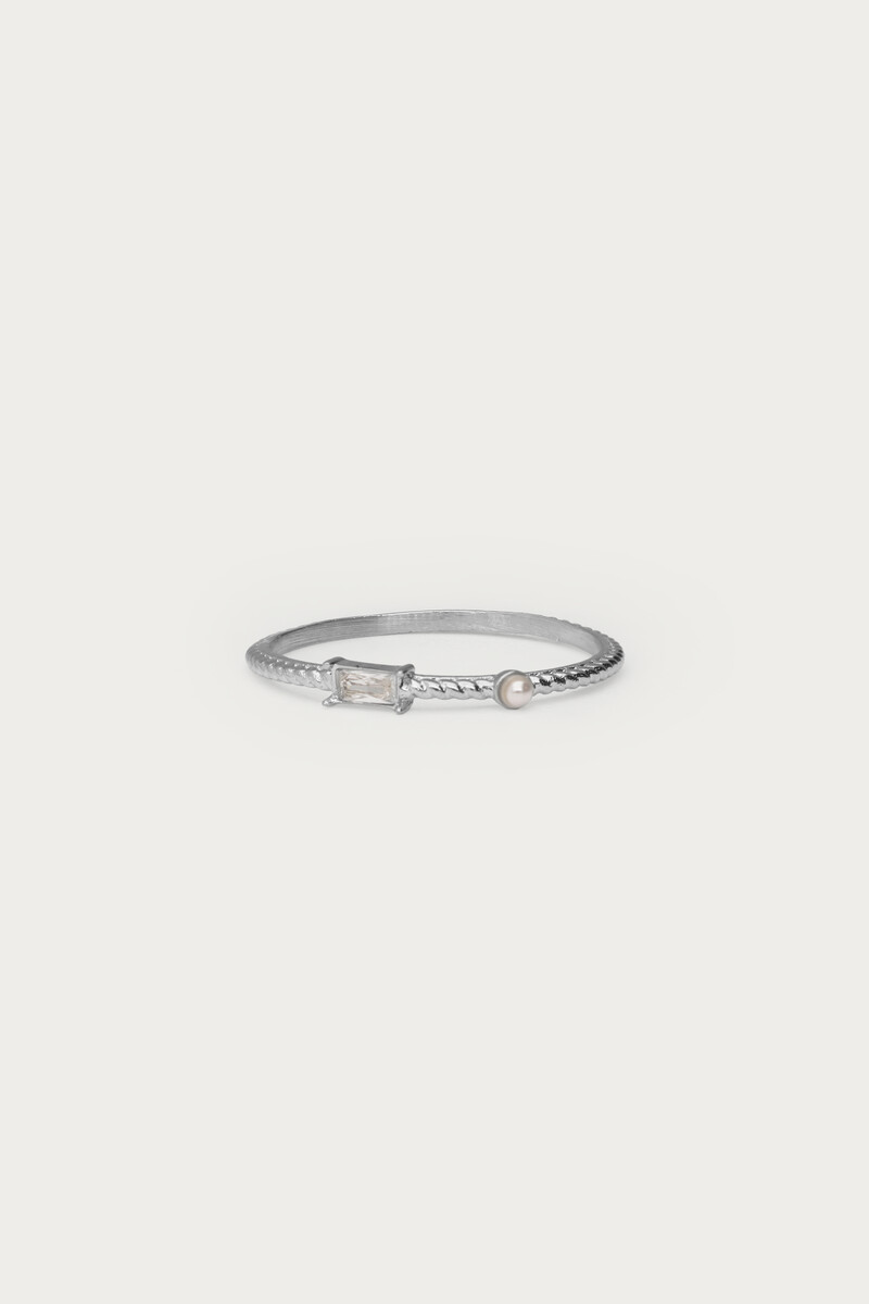 Midnight ring met strass en imitatieparel