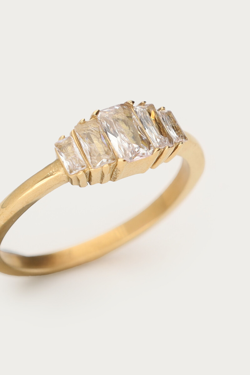 Midnight ring with square rhinestone | My Jewellery