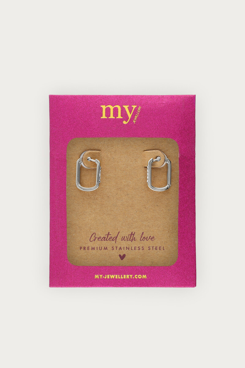 Midnight square mini hoop earrings | My Jewellery