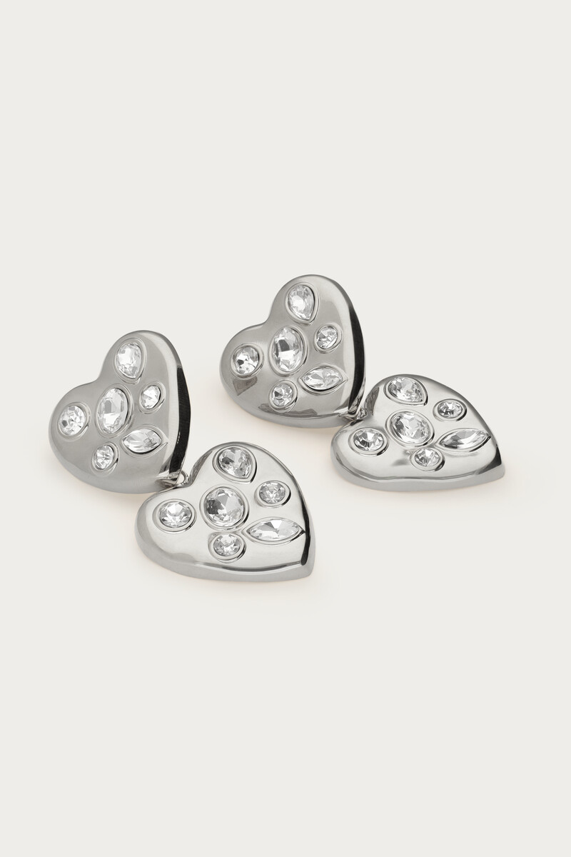 Midnight statement earrings two hearts | My Jewellery