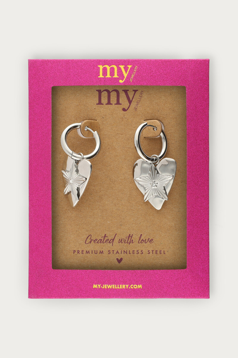 Midnight statement hoop earrings hearts star | My Jewellery