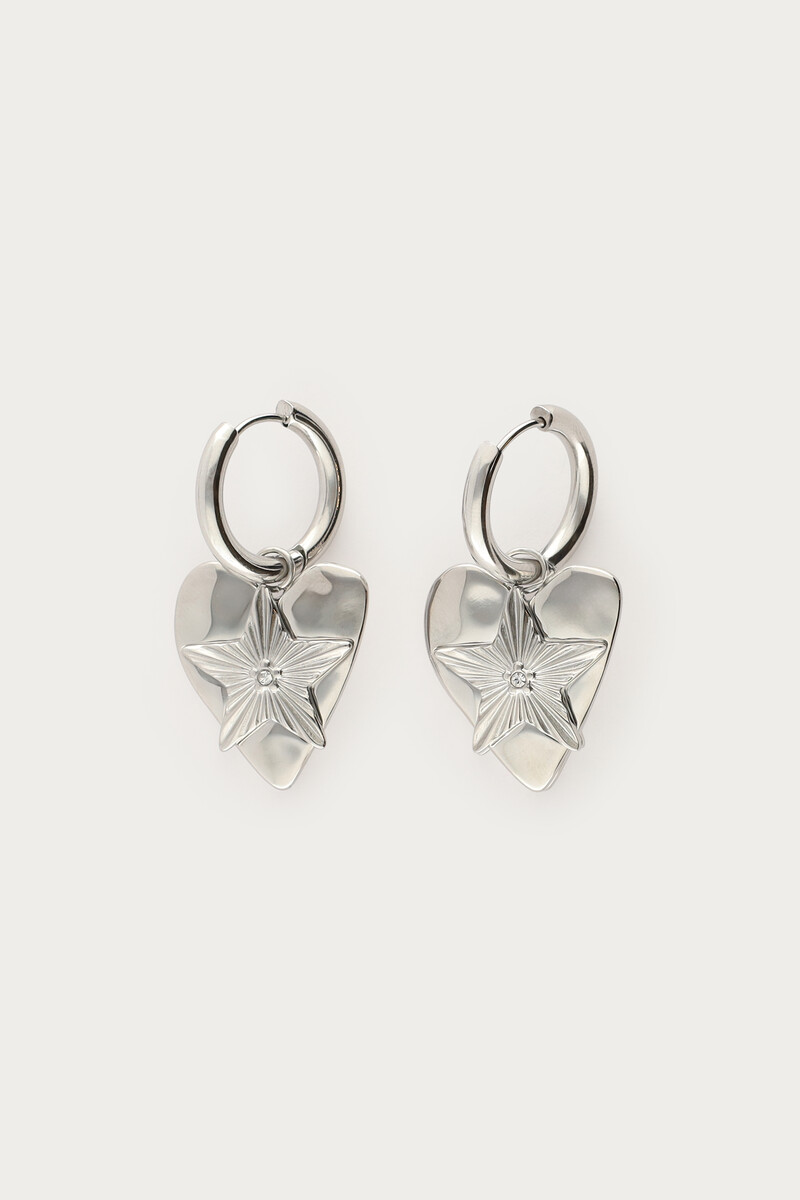 Midnight statement hoop earrings hearts star | My Jewellery