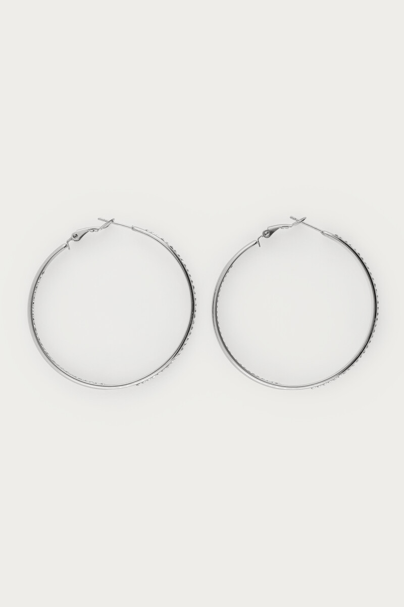 Midnight statement hoop earrings with rhinestones | My Jewellery