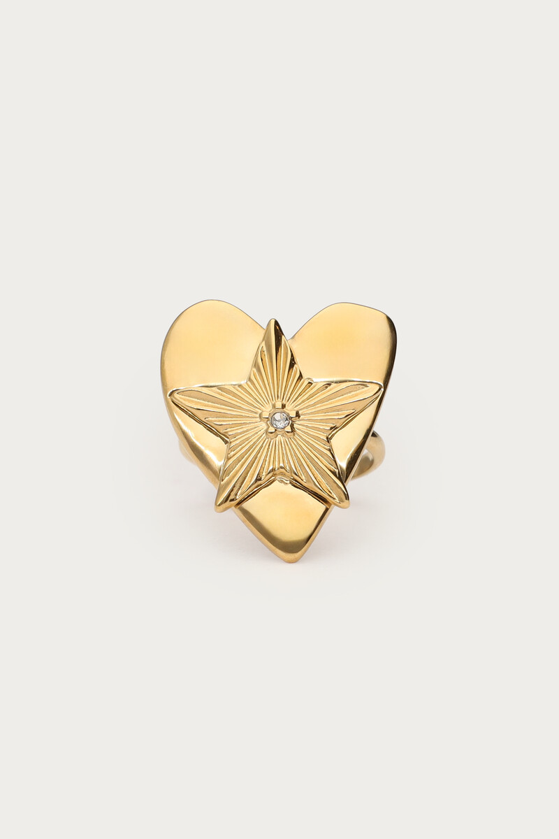 Midnight statement ring hearts star | My Jewellery