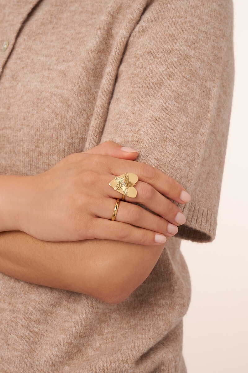 Midnight statement ring hearts star