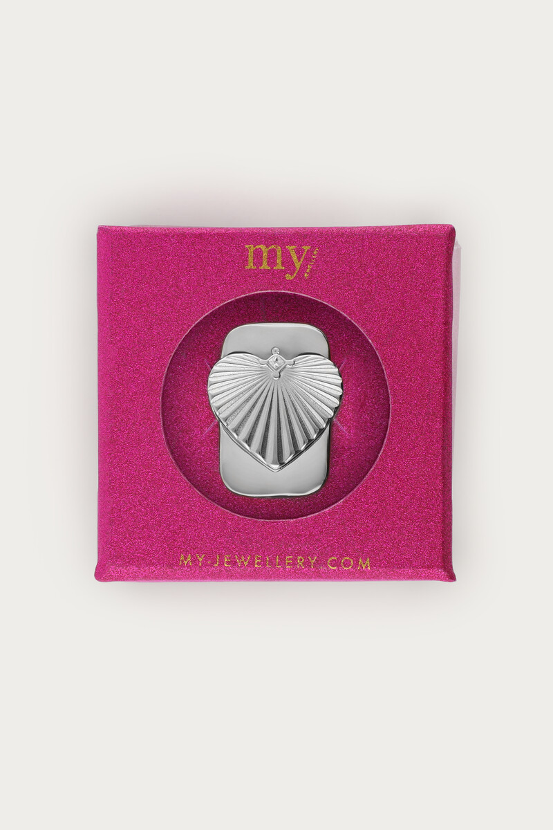 Midnight statement ring striped heart | My Jewellery