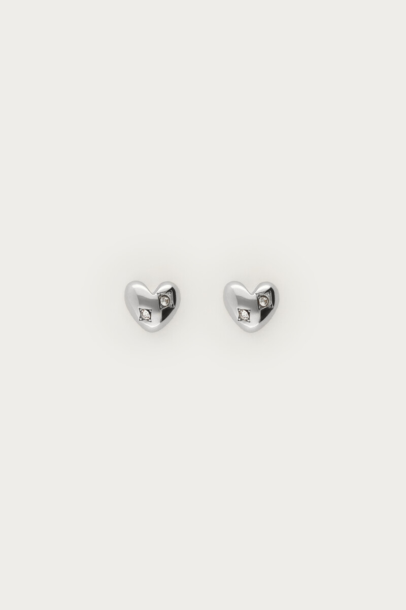 Midnight studs heart with rhinestones | My Jewellery