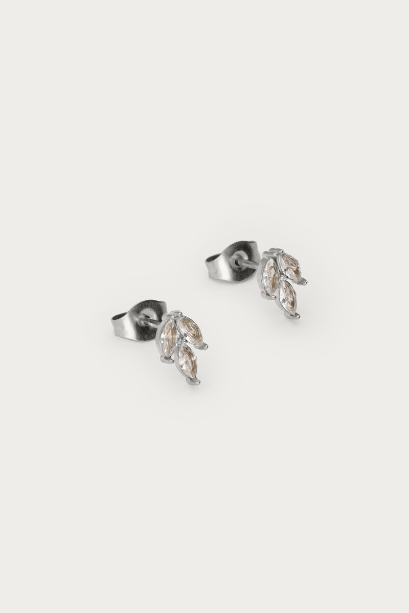 Midnight studs leaf with rhinestones | My Jewellery