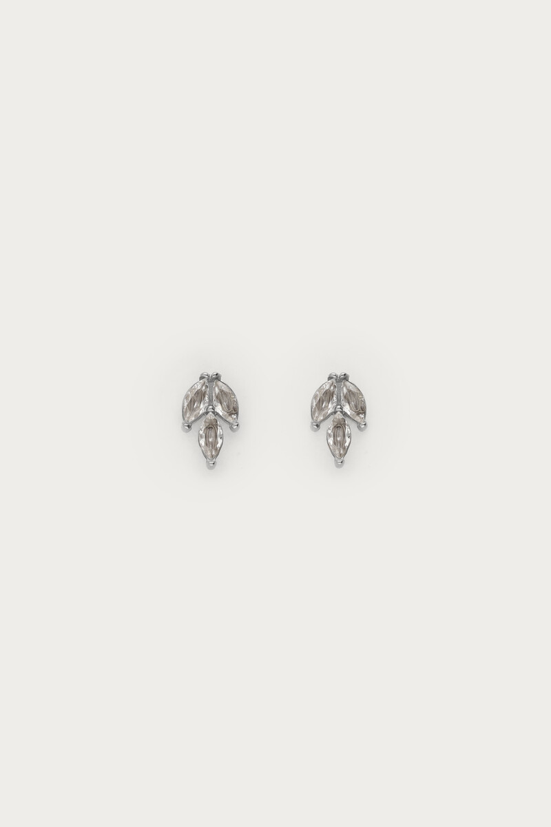 Midnight studs leaf with rhinestones | My Jewellery