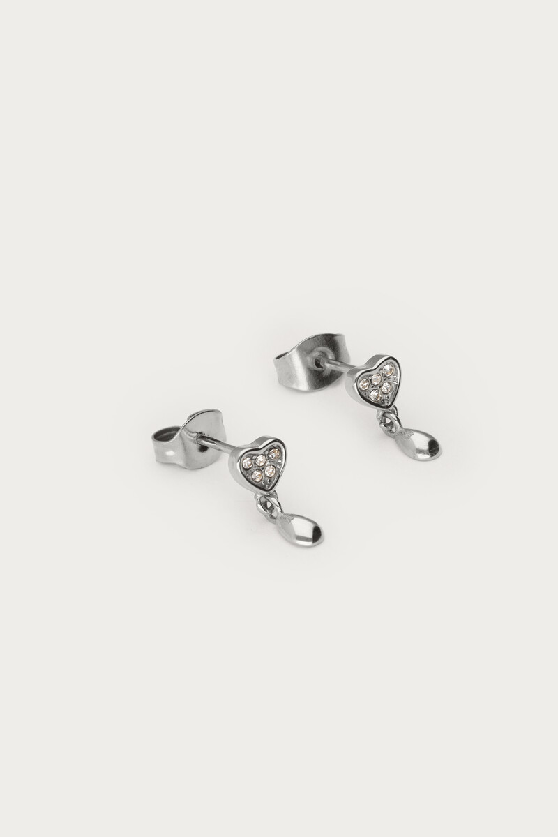 Midnight studs with heart and drop | My Jewellery