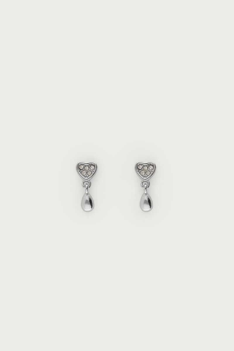 Midnight studs met hart en druppel
