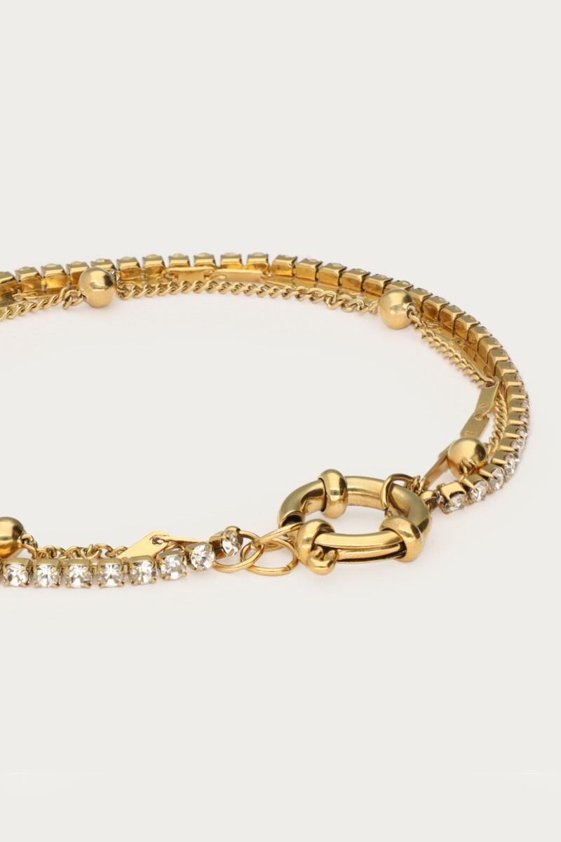 Midnight triple bracelet with rhinestones | My Jewellery