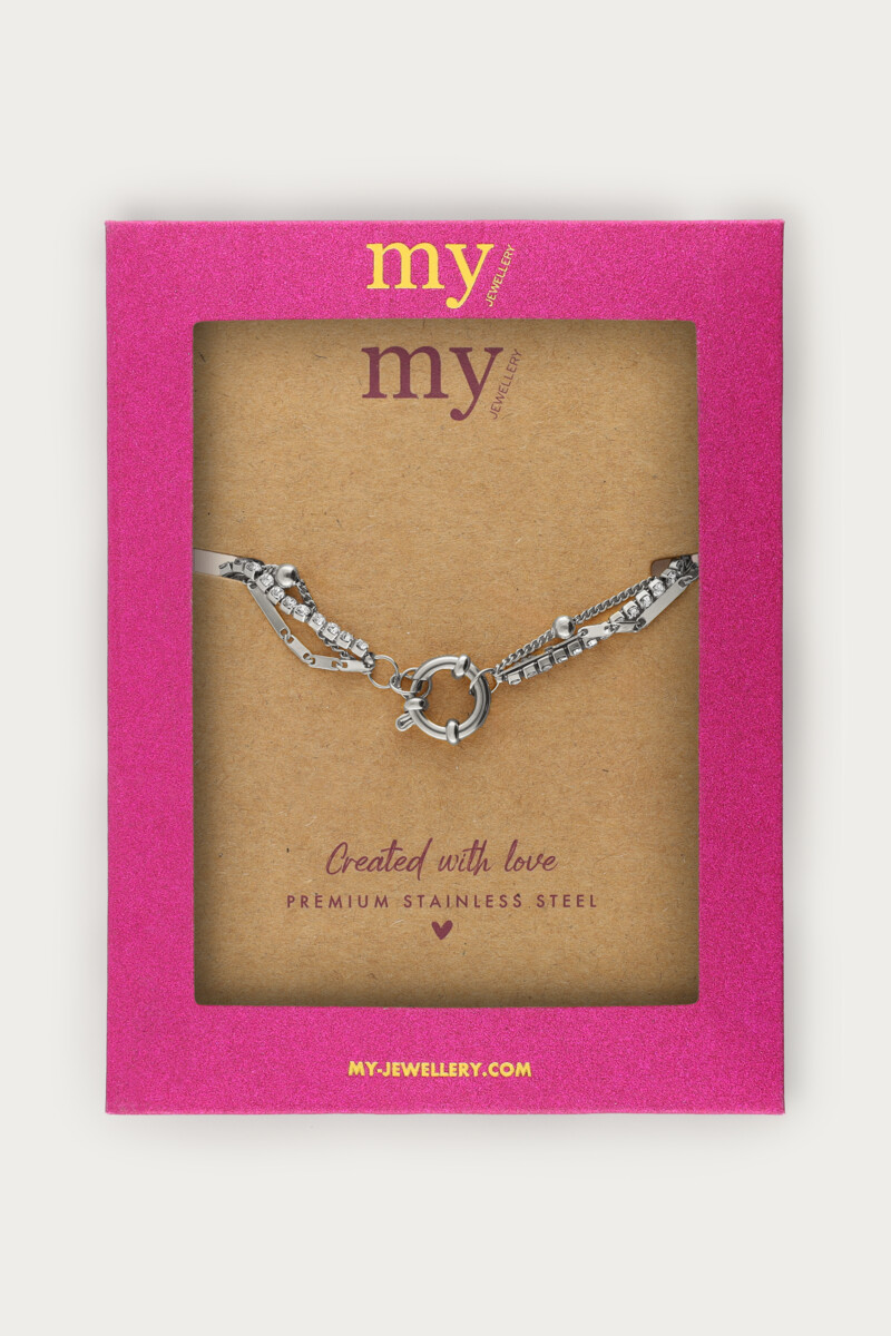 Midnight triple bracelet with rhinestones | My Jewellery